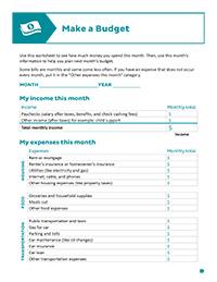 image of Make a Budget - Worksheet
